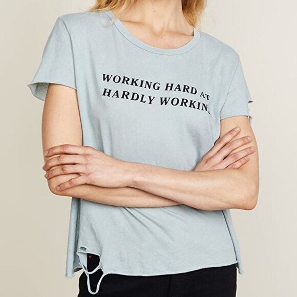 WILDFOX Hardly Working Distressed Tee